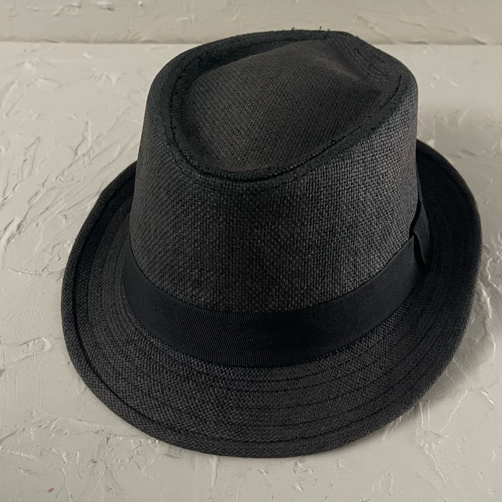 Angela & William Men’s Charcoal Band Fedora  Hat Sz S/M